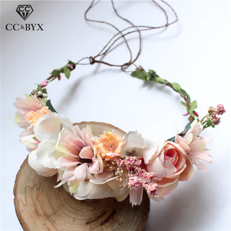 

CC Wreath Flower Crown Tiara Hairband Wedding Hair Accessories For Bridal Bridesmaids Girls Seaside Fine 100% Handmade Diy at06