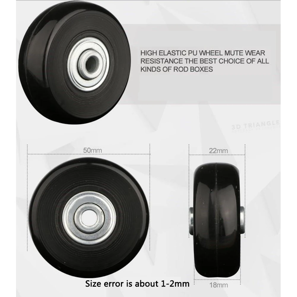 

Practical Travel Suitcase Durable Repair Set Casters Silent Rubber Luggage Wheel Sliding Replacement Axles Flexible Universal