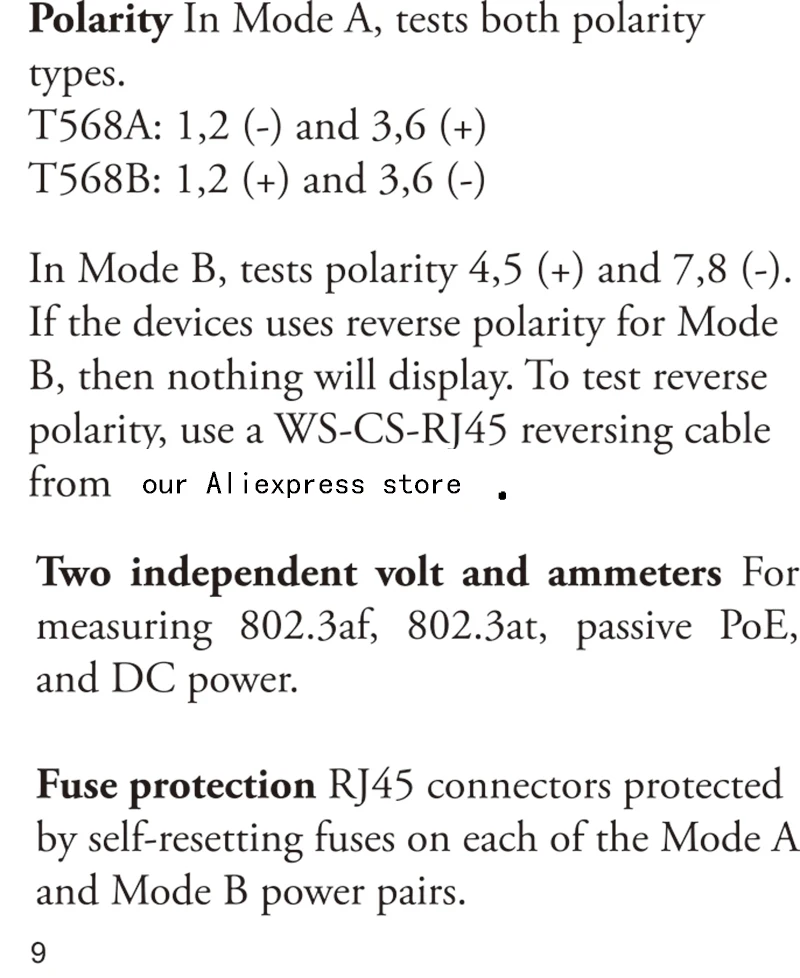 POE TESTER Data sheet and Manual 201808-10