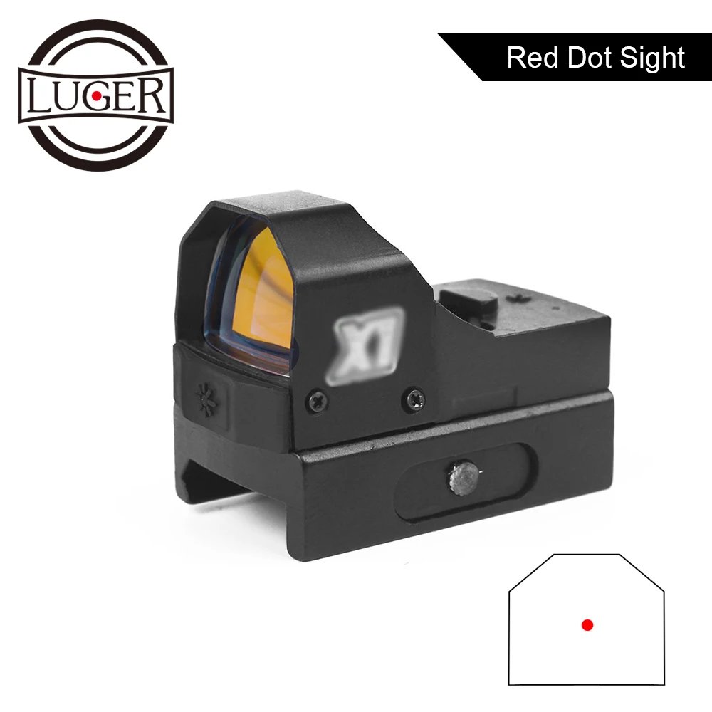 Тактический Компактный Коллиматорный прицел LUGER Red Dot оптический для охоты