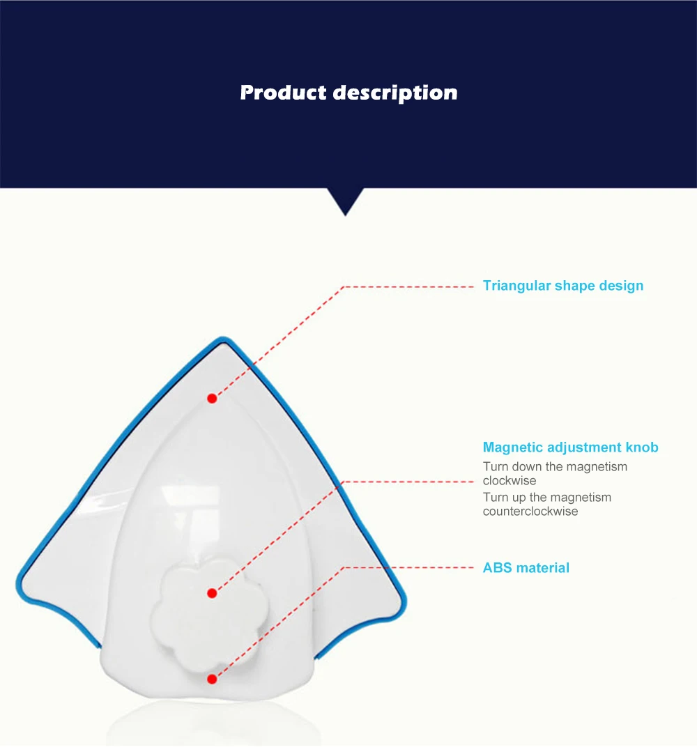 Бытовой практический двойной двухсторонний Магнитный стеклянный протрите регулируемое круглое окно очиститель стекло Чистящая щётка#3