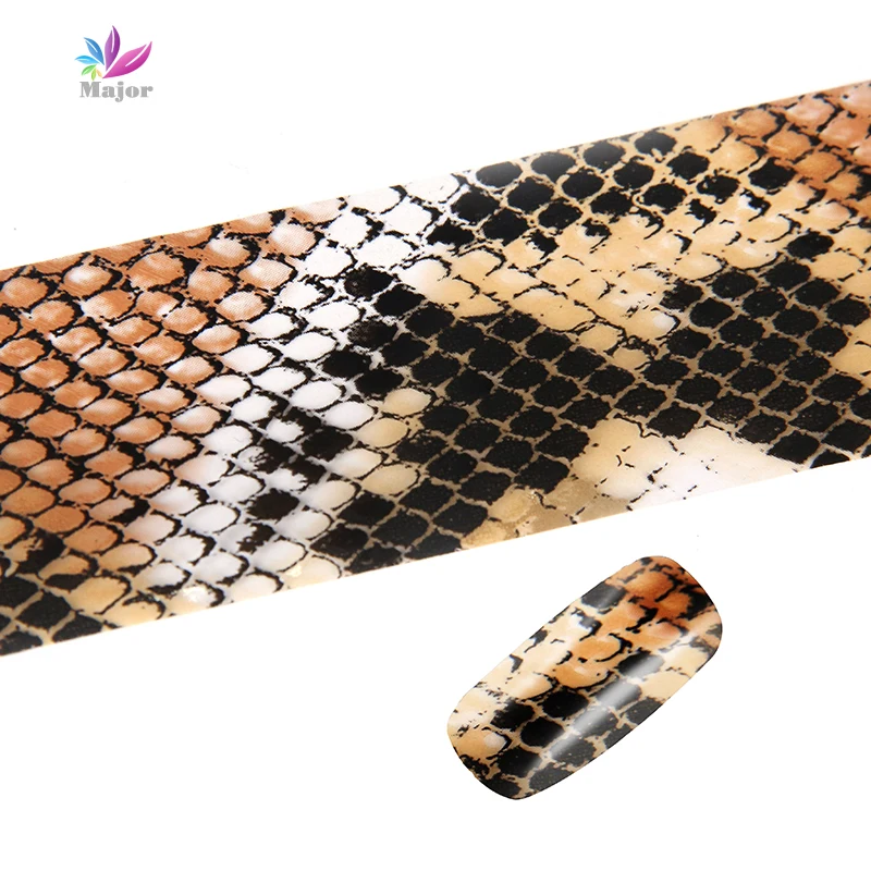 The New Nail Foil Snake Skin Pattern Nail Art Transfer Foils Laser Stickers Adhesive Nail Polish Accessories