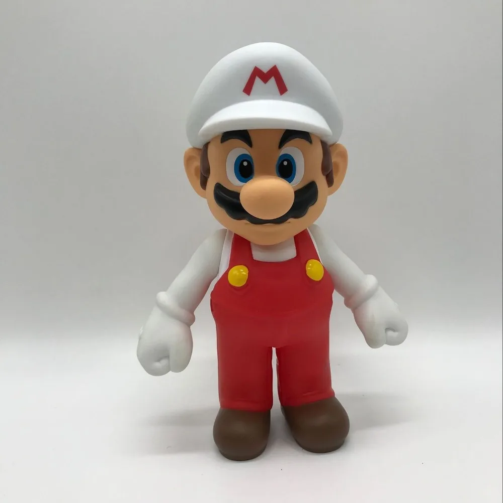 

Super Mario Fire Mario Action Figure Plastic Doll Toy 9"/22cm