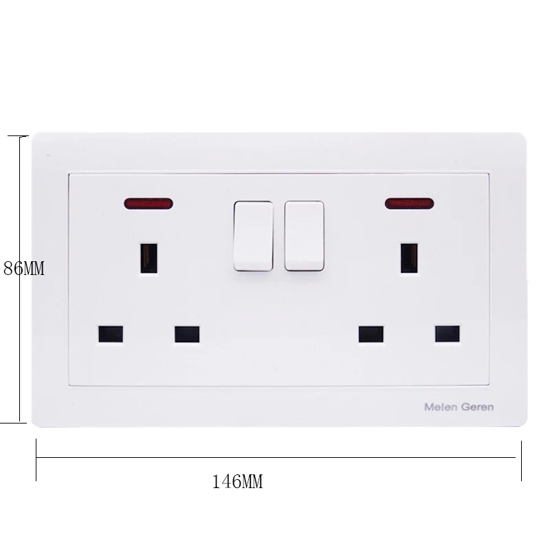 DUAL 3 HOLE SOCKET UK STANDARD
