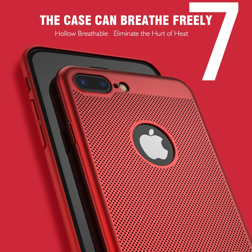 

Hollow Heat Dissipation Phone Case For iPhone 7 7 Plus X XS MAX XR Ultra Slim Cases Hard For iPhone 6 6s 8 8 Plus Cover Funda