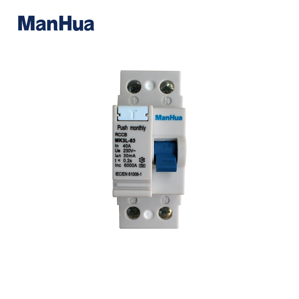 

ManHua 2P 40A MK3L-63 Residual Current Circuit Breaker