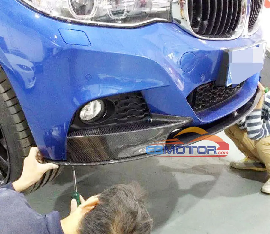 P Стиль Настоящее углеродное волокно передний спойлер сплиттеры 3 шт для BMW F34 GT Gran