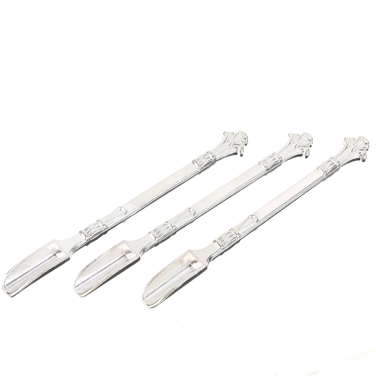 3pcs/set Metal Spoons Sniffer Snorter 79mm Silver Snuff Spoon Pendant For Smoking Accessories Tools Mayitr