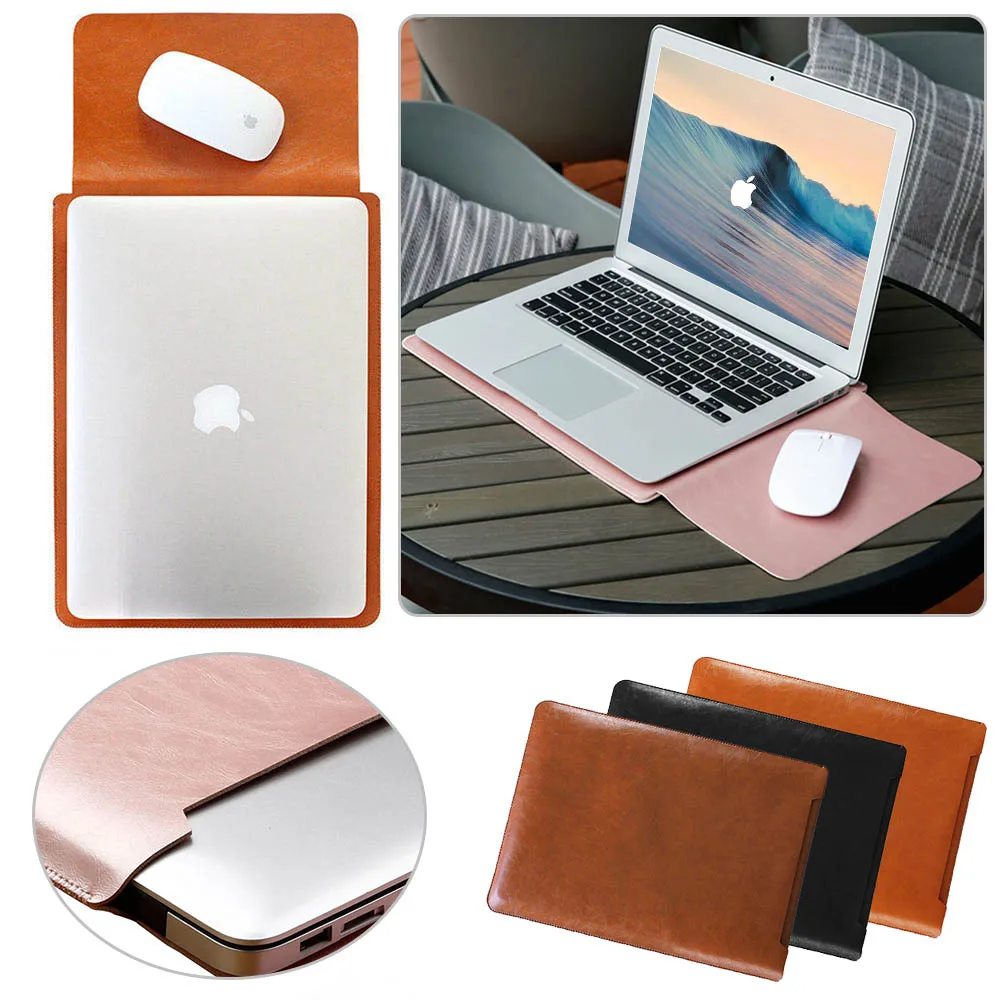 Eagwell Универсальный pu кожаный тонкий рукав сумка чехол для 1" 13" 15 дюймов ноутбук модная Твердая Сумка для переноски для macbook air 11"