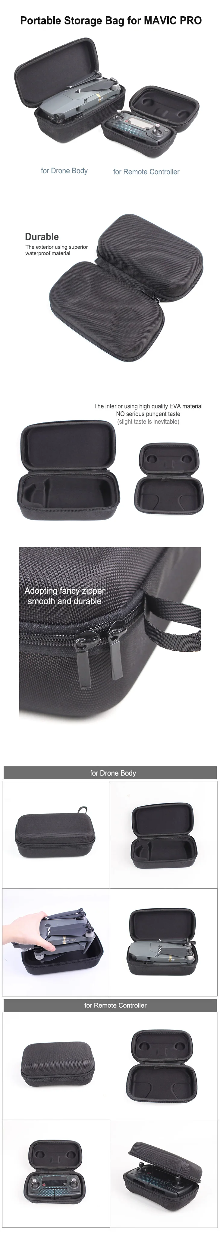 Сумка с жестким каркасом корпус сумка для хранения чехол Аксессуары для DJI Mavic Pro Складной Корпус дрона и пульт дистанционного управления(передатчик