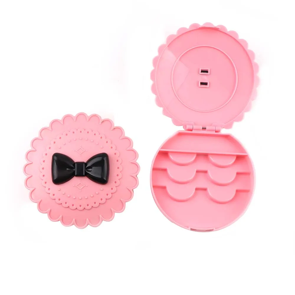 

1Pc ABS Cute Bowknot False Eyelash Empty Storage Box Makeup Cosmetic Magnetic Eye Lashes Case Organizer Makeup Tools Pink
