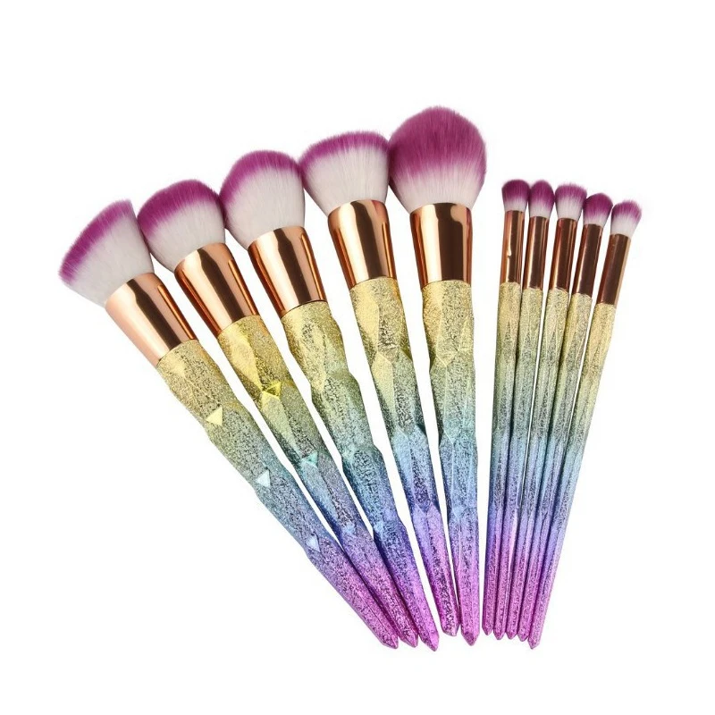 

10pcs/set New Arriveral Unicorn Thread Makeup Brushes Professional Powder Foundation Goat Hair Makeup Tools Contour Brush Kit