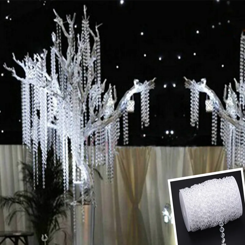 30 м акриловые Кристальные бусины с прозрачным бриллиантом, Свадебная вечеринка, домашняя гирлянда, люстра, украшения для занавесок, украшение для стола