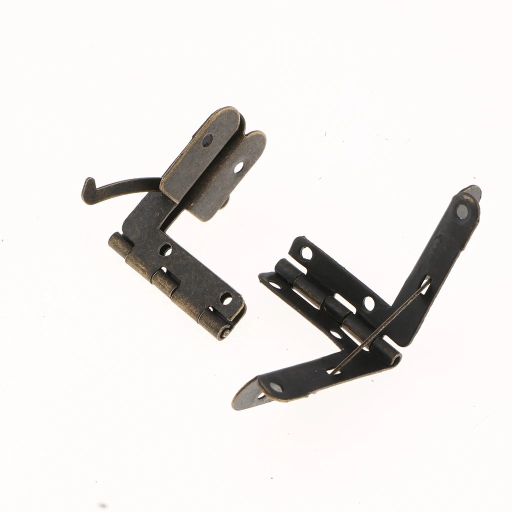 20pcs 90 Degree Angle Support Spring Hinges Door Hinge for Small Jewelry Wine Case Cabinet Watch Box Wooden Lid