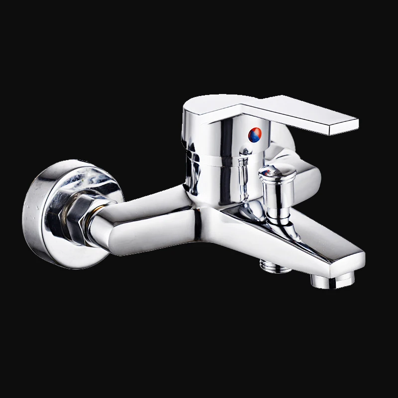 Wall Mounted Triple Bathtub Faucet Bathroom Shower Faucet Mixer Valve Control Water Tap Hot Cold Water Mixing Valve Nozzle Tap