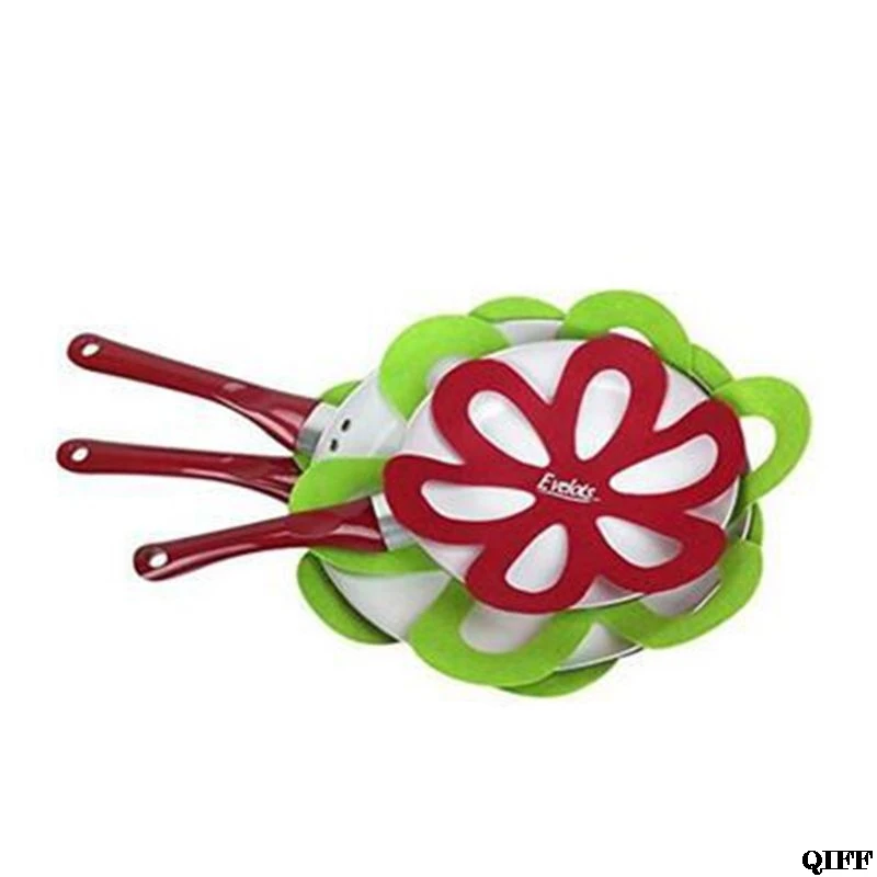 

4pcs/set Non-stick Pot Pan Protector Separator Non-woven Fabric Scratchproof Divider Pad Placemat Kitchen Tool Cookware May27