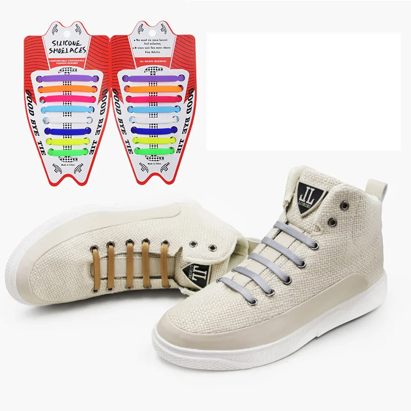3 Sets 48 Pcs Men Hammer Shape Laces Multicolor Unisex Design Sports Running Without a Tie Elastic Silicone Shoe Laces Shoelaces