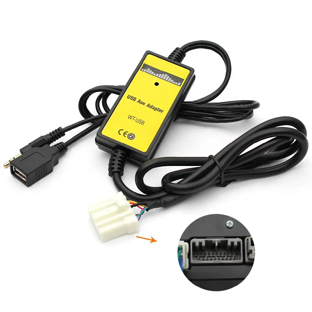Auto CD adaptador mp3 35mm AUX TF SD USB para Mazda 5 323 Miata MX5 MPV RX8 Aux cable de Adaptador