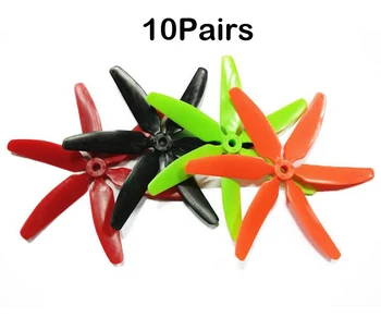 

10Pairs 6-Blade Propeller 5045 CW CCW 5inch 6 leaf Quadcopter Propeller 5mm Props for FPV RC FPV Drone 200/210/250/280 Frame DIY