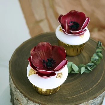 

SWEETGO Artificial flower cupcake fake dessert moulds clay cake craft home decorator for showcase cake store bake lover