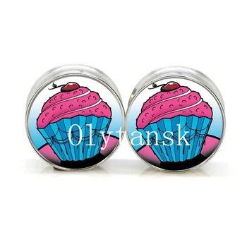

Stainless steel double flare Cake flesh tunnel ear plug gauges body jewelry 60pcs/lot of 10 sizes