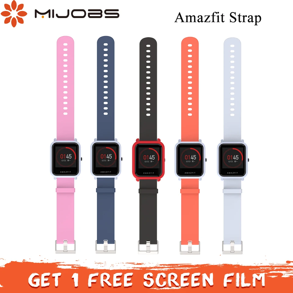 

Mijobs 20mm Sport Silicone Wrist Strap for Xiaomi Huami Amazfit Bip BIT PACE Lite Youth Smartwatch Correa Wrist Strap Bracelet