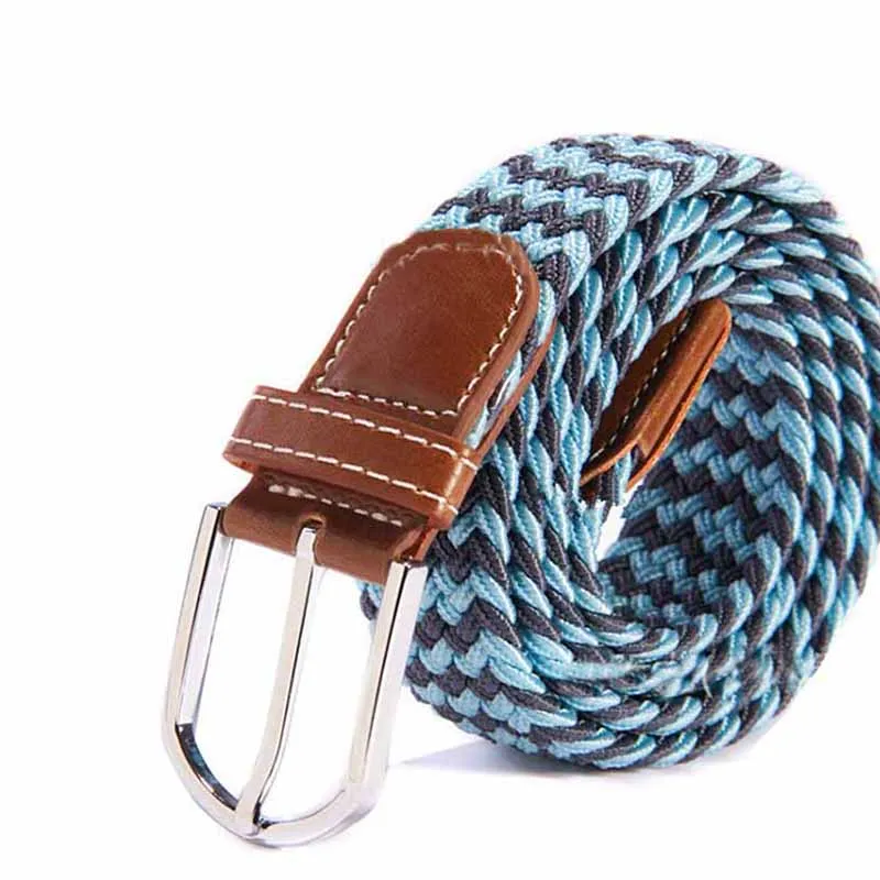 

Fashion Men Elastic Stretch Waist Belt Braided Woven PU Leather Belt New GDD99