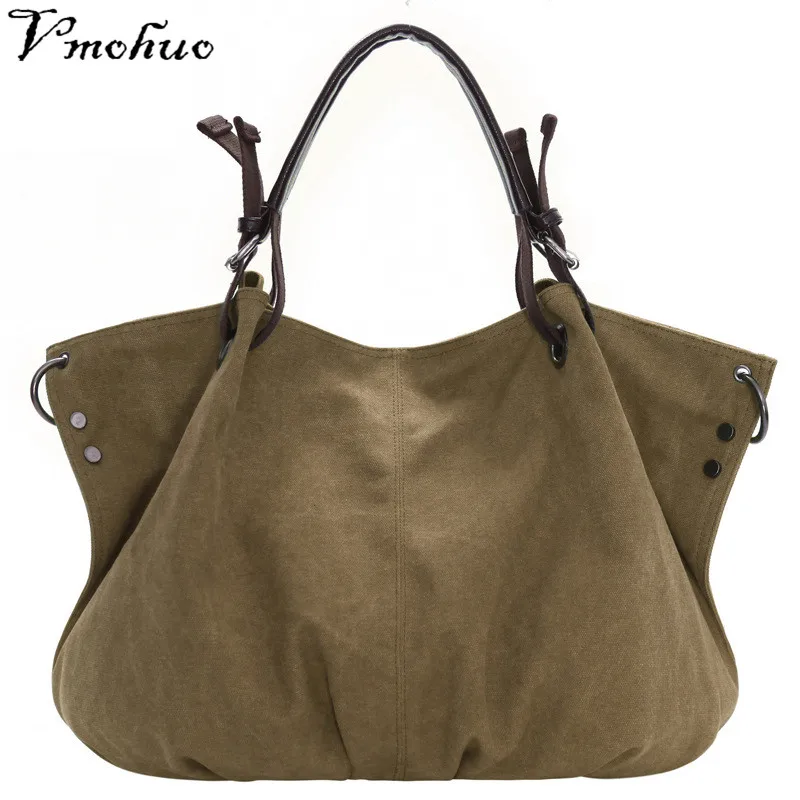 

VMOHUO Women Large Hobos Bags Luxury Handbags Designer Women Big Capacity Canvas Casual Totes Women Handbag Canvas Shoulder Bags