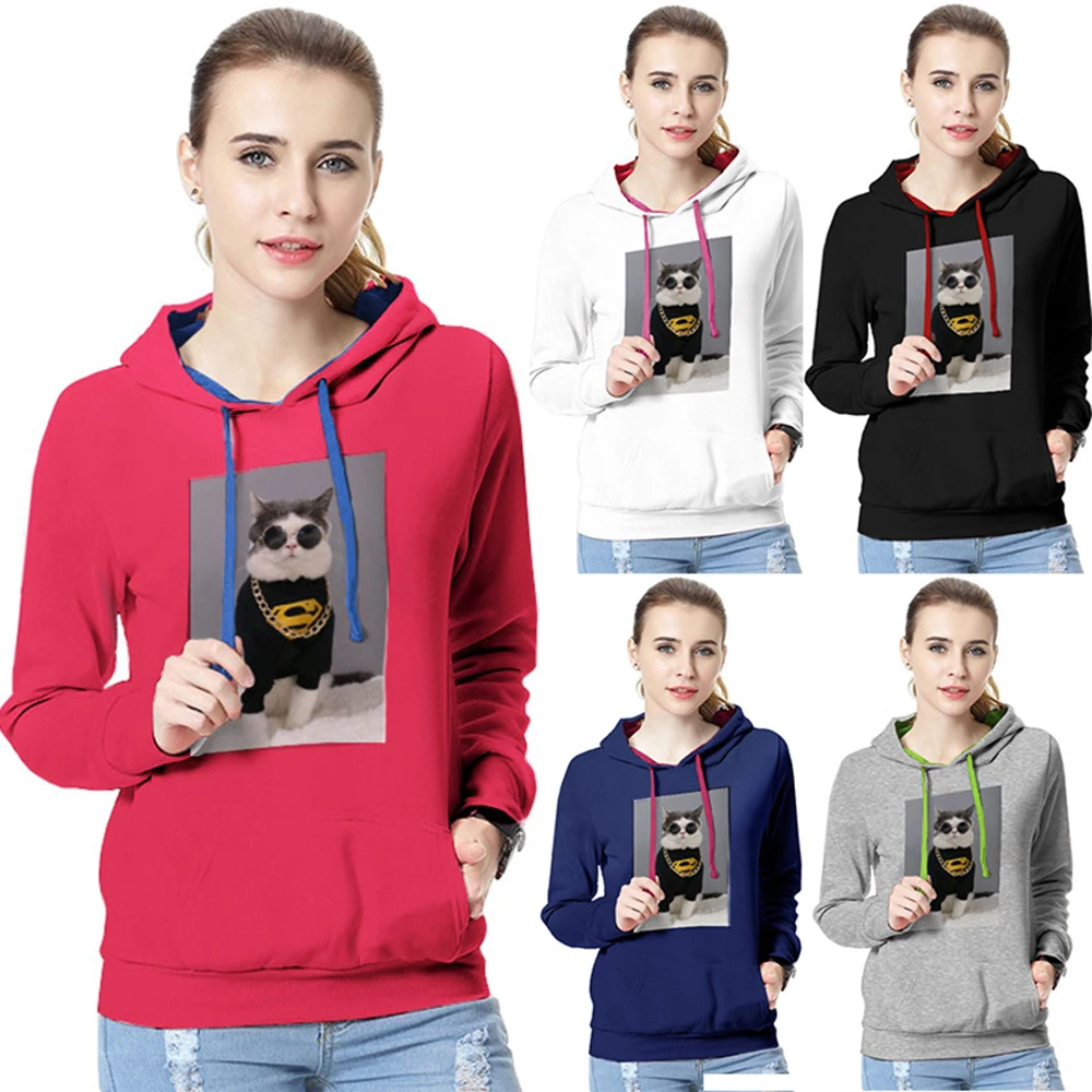Fashion Autumn Winter Women Sweatshirt With Hat Drawstring Long Sleeve Slim Hoodies Ladies Girls Pullover Streetwear Hot Fashion Autumn Winter Women Sweatshirt With Hat Drawstring Long Sleeve Slim Hoodies Ladies Girls Pullover Streetwear Hot