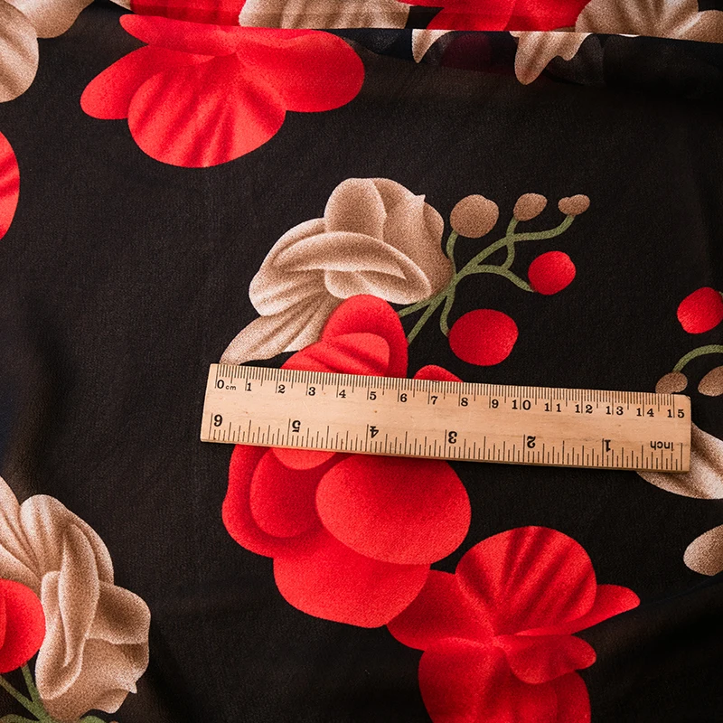 Горячая Распродажа шифоновая ткань с цветочным принтом для платья и широкие брюки для сезона foue можно увидеть хотя 25x150 см
