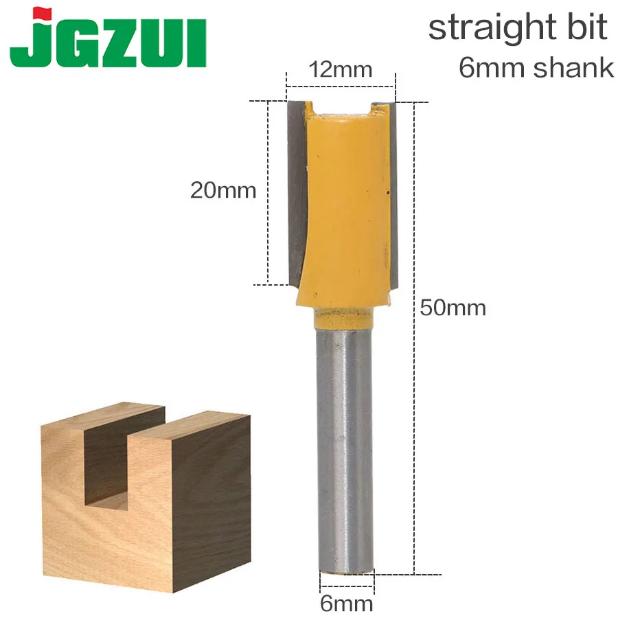 6mm Shank high quality Straight/Dado Router Bit Set 12mm Diameter Wood