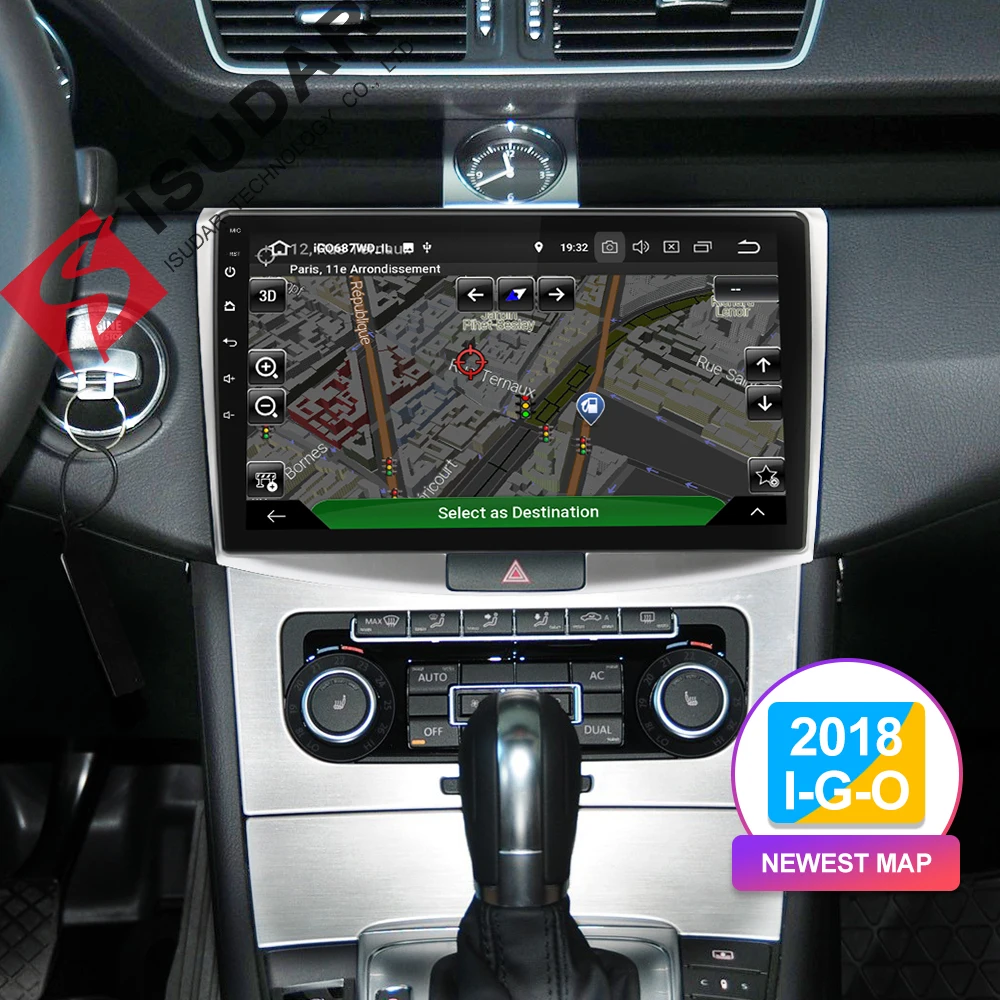 Isudar 2 Din Auto Radio Android 9 For VW/Volkswagen/Magotan/CC/Passat B6 B7 CANBUS Car Multimedia V
