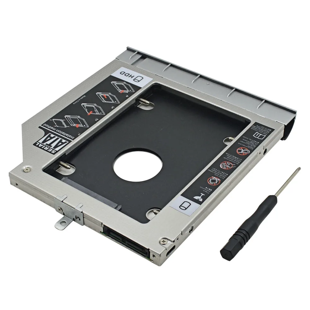 

CHIPAL Dual LED 2nd HDD Caddy 9.5MM SATA 3.0 SSD Hard Disk Case for HP ProBook 440 445 450 455 470 G0 G1 G2 DVD-ROM Optical Bay
