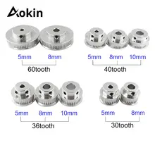 Pièces d'imprimante 3D poulie de synchronisation GT2 | 30 36 40 60 dents alésage de roue 5mm 8mm dents d'engrenages en aluminium largeur 6mm 2GT, accessoires pour Reprap