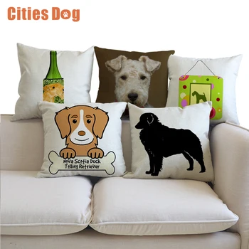 

lakeland terrier dog decorative pillows cushion covers 35x35cm 45x45cm 55x55cm Pillowcase decoration gift Linen almofada cojines