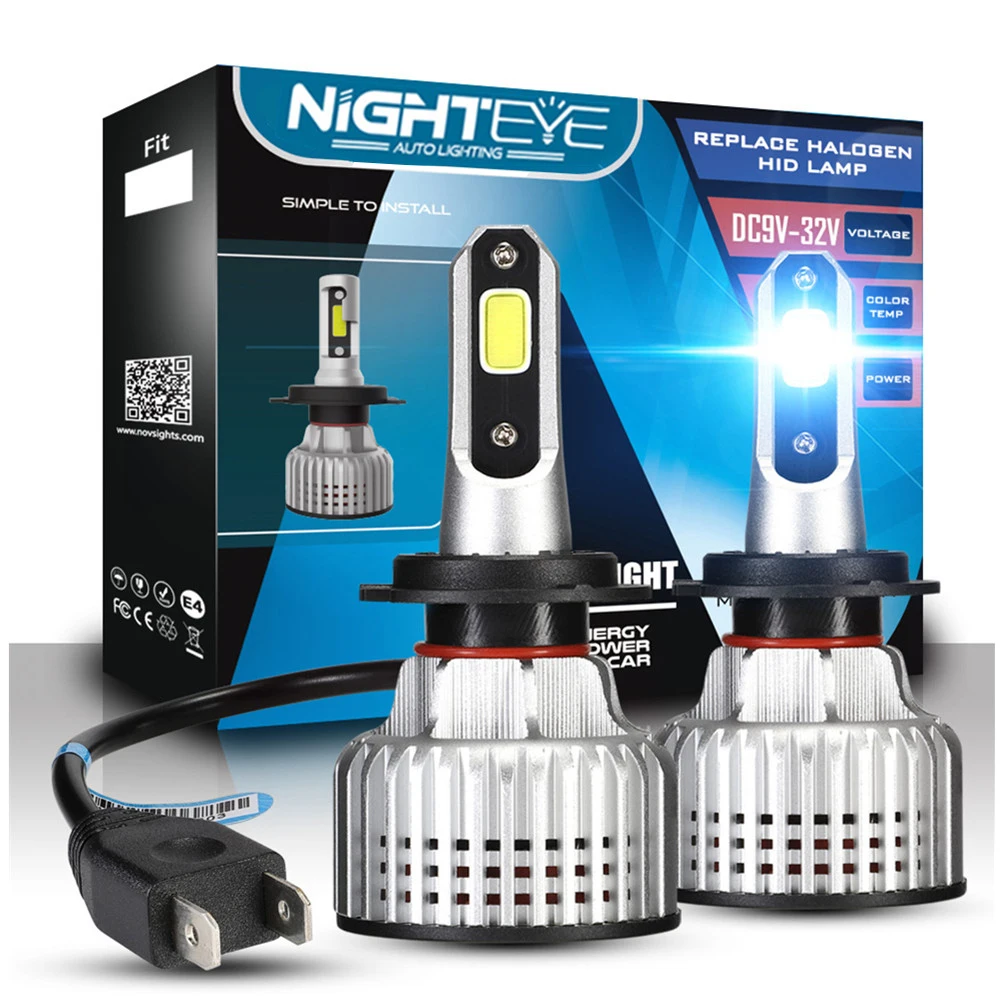 

NIGHTEYE Super Bright N12 Car Headlights H7 LED Headlight Bulbs H1 H3 H4 led light H11 H13 9005 9006 9007 Auto Bulb 72W 10000LM