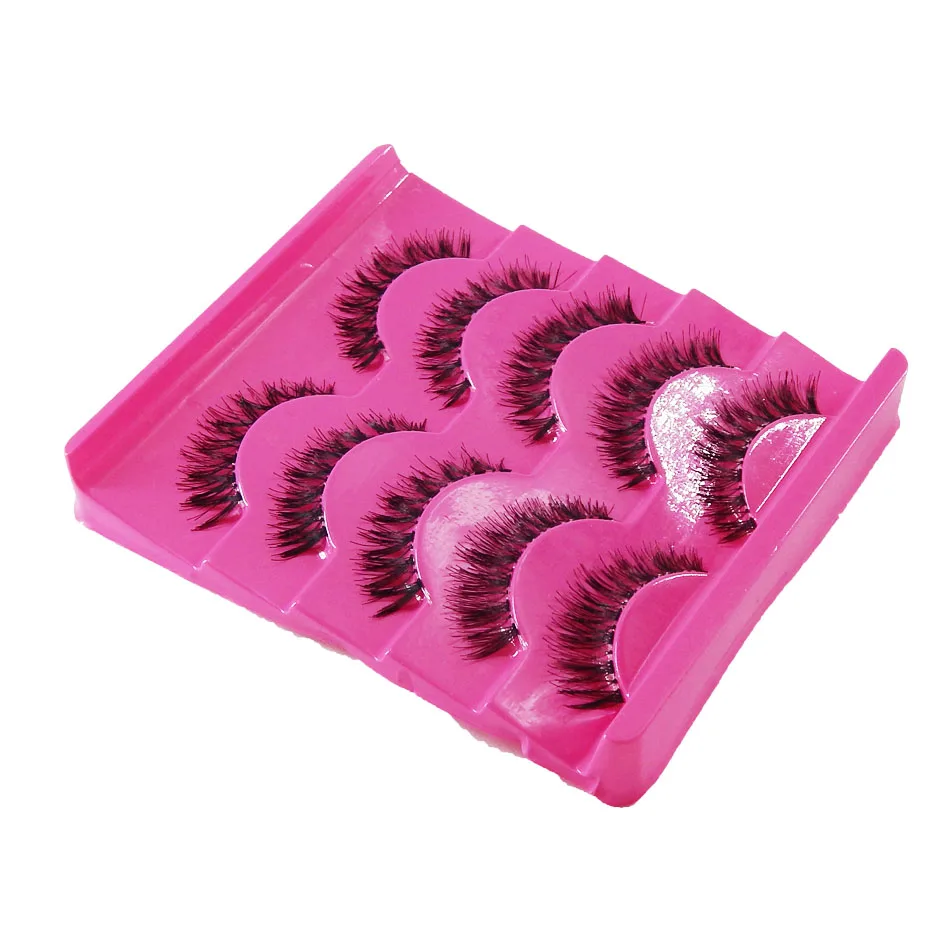 

5 Pairs Posh Handmade Messy Natural Cross False Eyelashes Eyelash Fake Eye Lashes Voluminous Makeup Styling Tools-E01