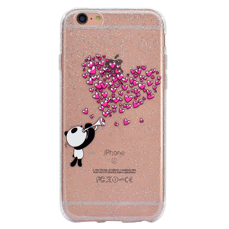 cute cartoon glitter silicone case iphone 5 6 s 7 plus (13)