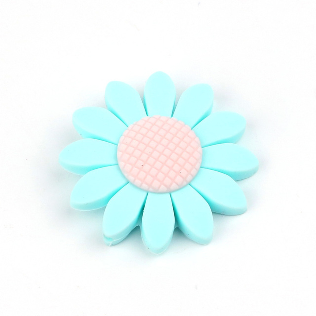 1pc Silicone Flower Beads Baby Teething Teether Toy Soft Texture Silicone Pendant For Pacifier Clips Baby Care Supplier