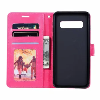 

100pcs/lotfree shipping for Samsung S10 5G Soft TPU + PU Leather Crazy Horse Wallet Leather Case for Samsung S10 S10Lite S10Plus