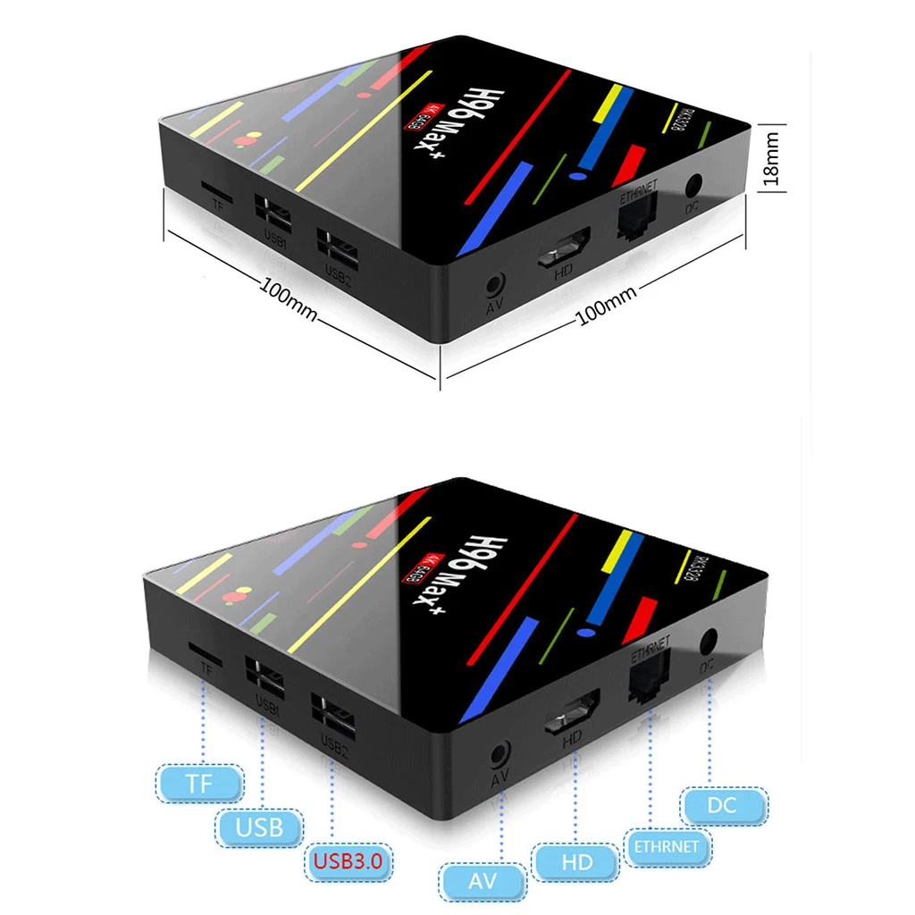 H96 Max Plus TV Box Android 9.0 4GB RAM 64GB ROM Set Top Box RK3328 5G Wifi 4K Media Player
