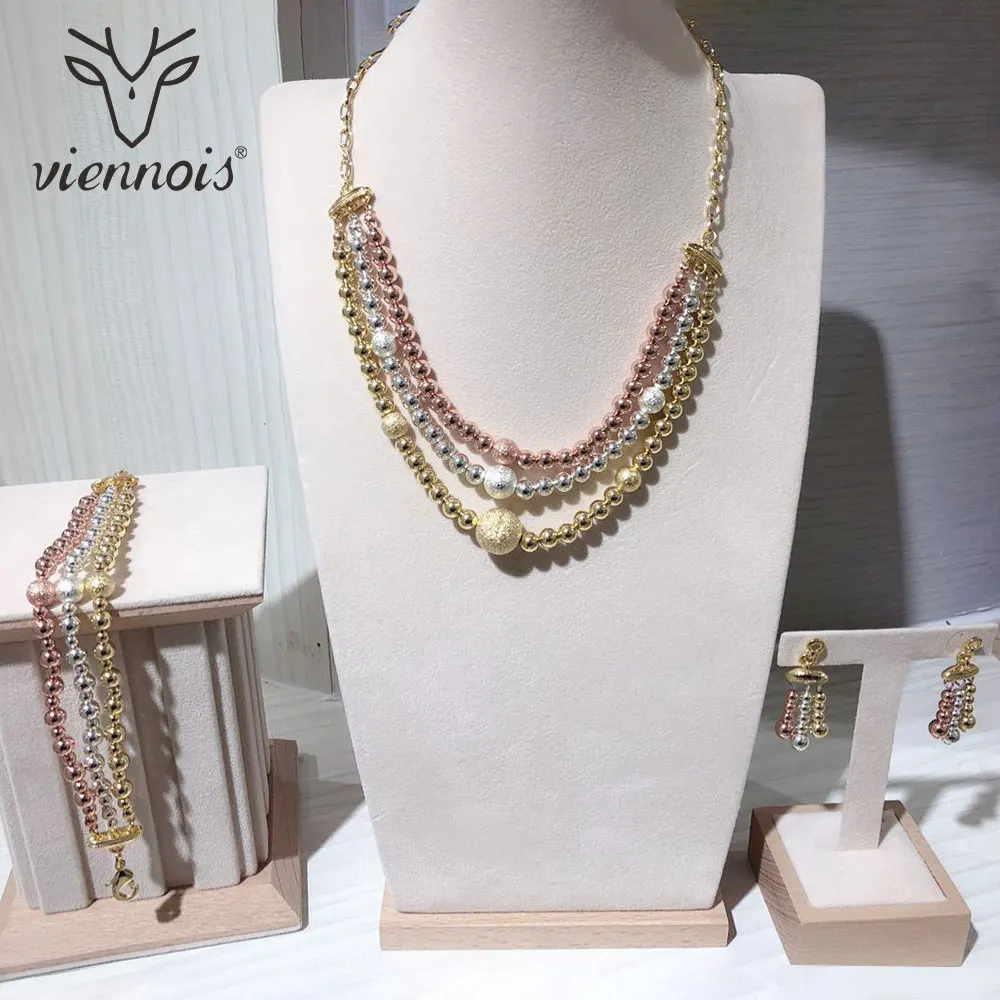Viennois Роскошные Цвета: розовое золото серебро разноцветные бусы мощенная цепочка
