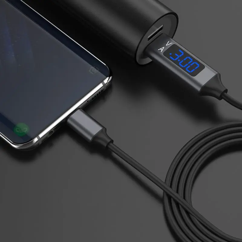 

2019 New QC 3.0 Micro USB/Type C Fast Charging Data Sync Cable With Voltage Current LED Display