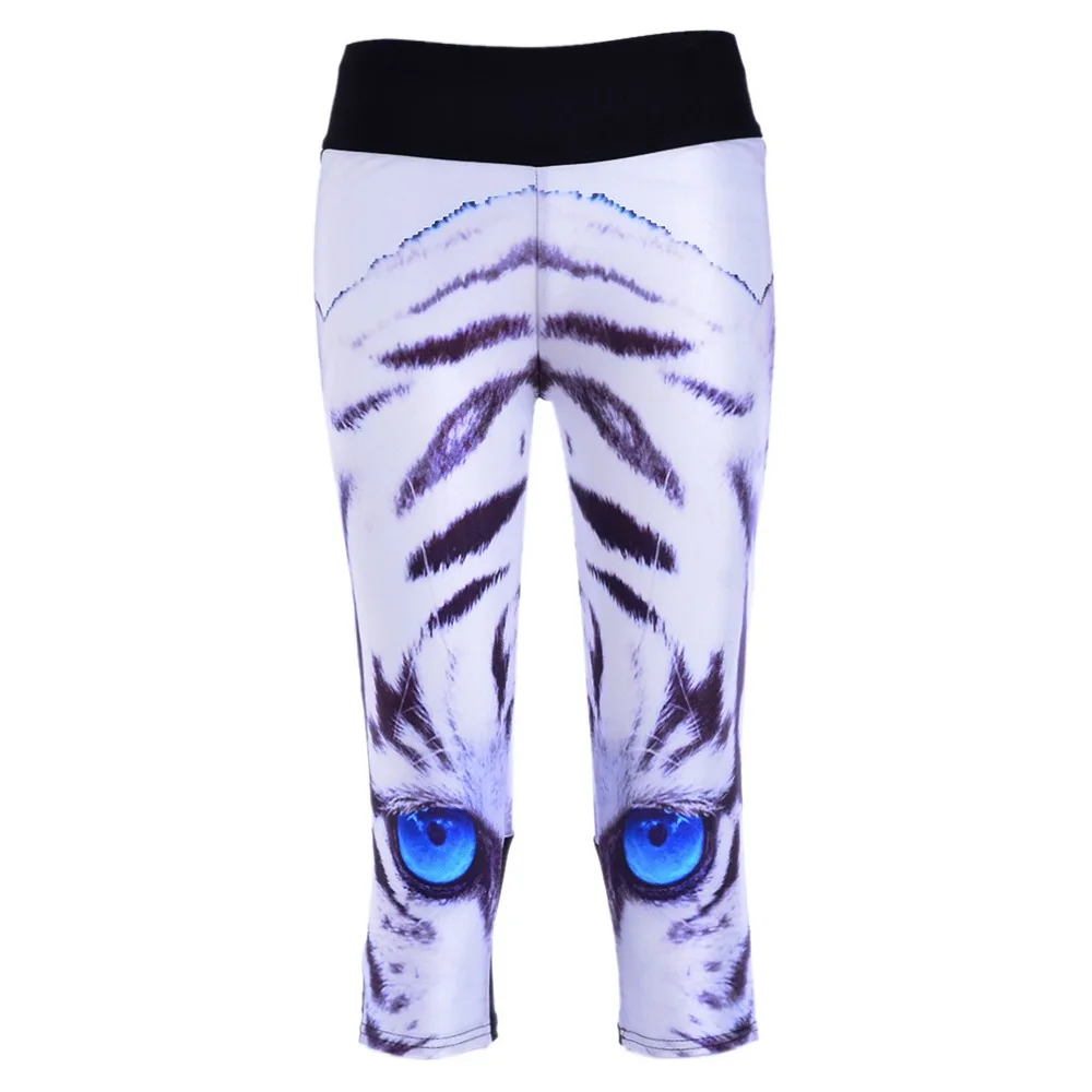 New 1140 Sexy Girl Women White Tiger Stripe 3D Prints Workout stretch font b Fitness b