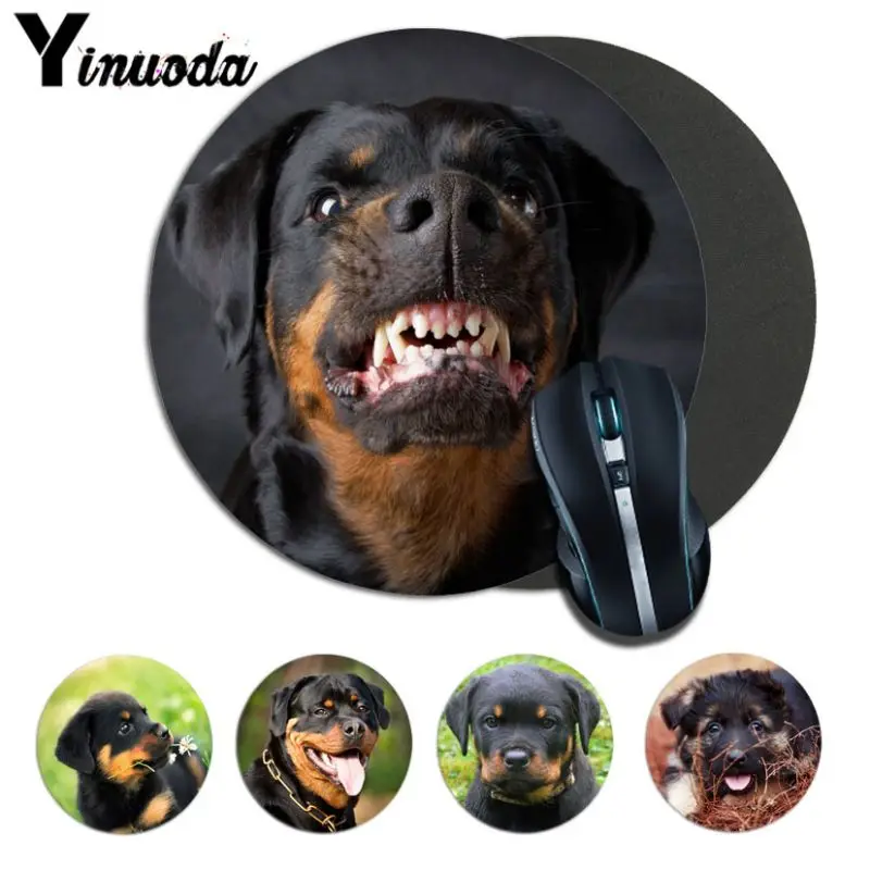 

Yinuoda Vintage Cool Rottweiler puppy Customized laptop Gaming round mouse pad round mousepad Rubber Rectangle Mousemats