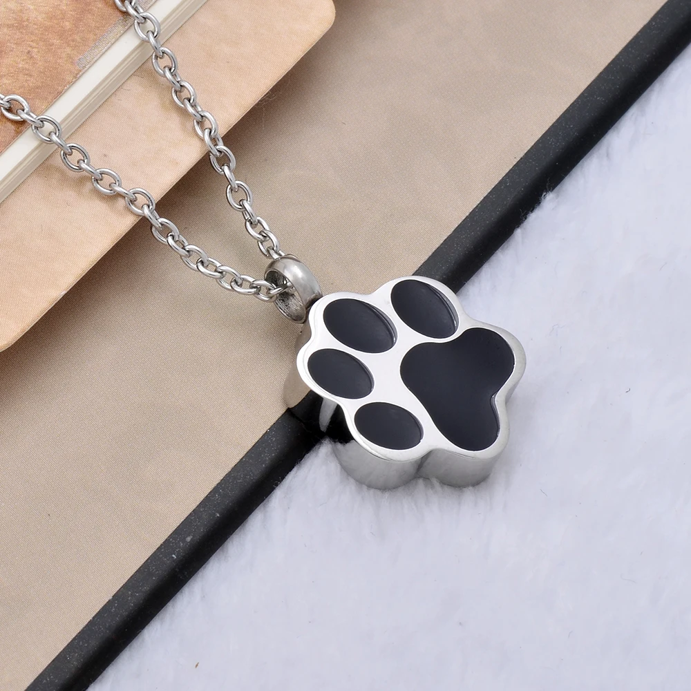Pet paw Shape Cremation Urn Necklace Memorial Jewelry