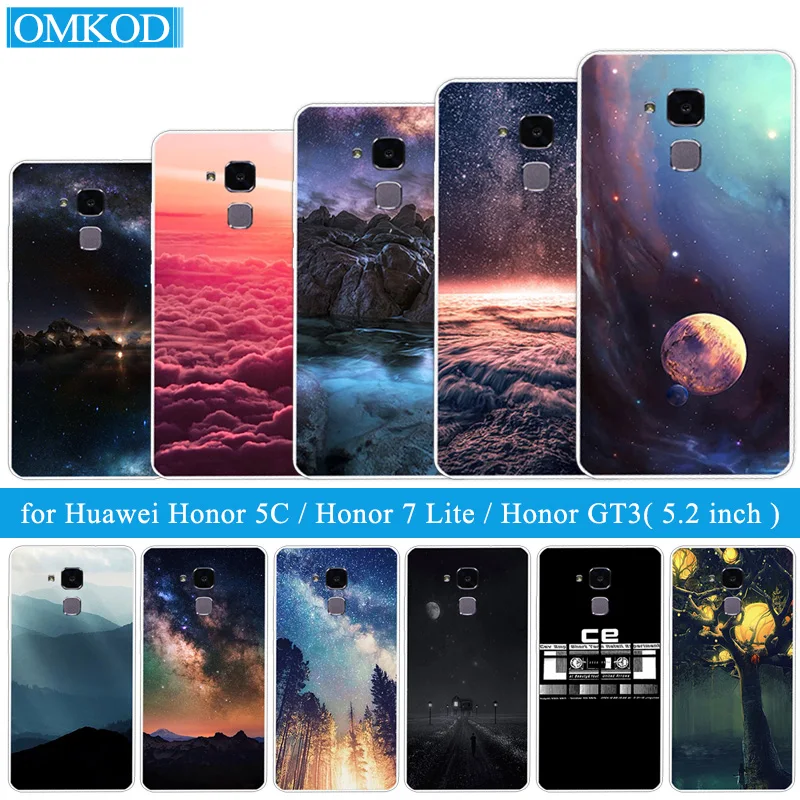 

5.2 inch for Huawei Honor 5C / 7 Lite / GT3 Silicon Cover Clear TPU Capa for Huawei Honor 5C Back Starry Sky Phone Cases Fundas