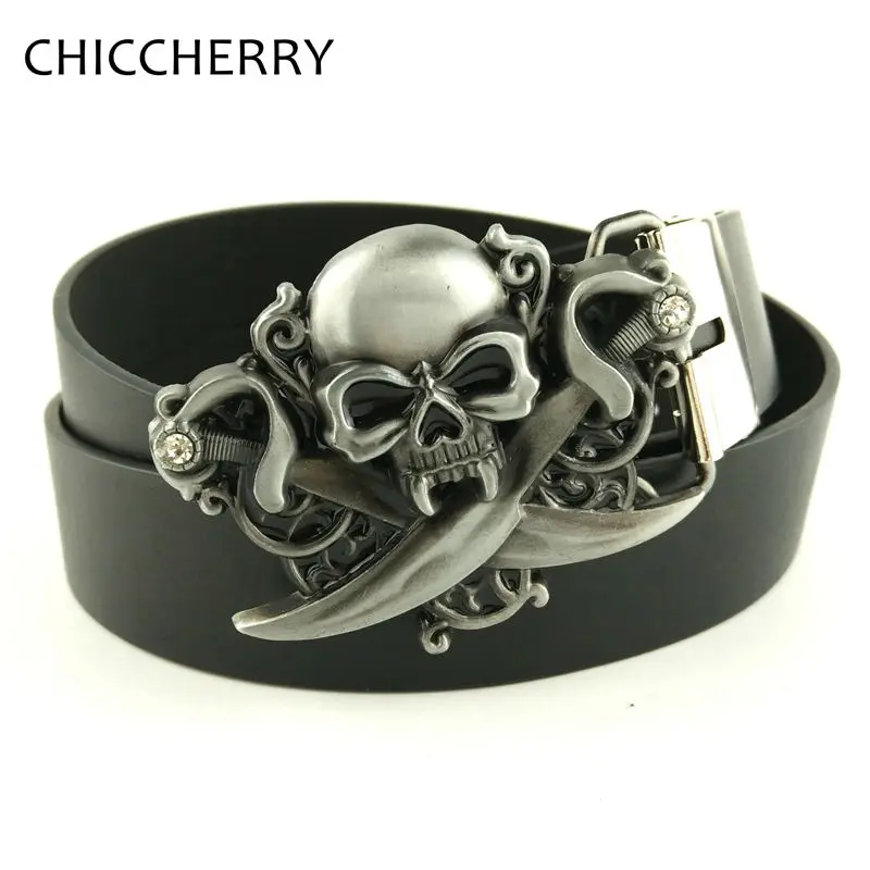 Western Pirate Skull Buckle Gürtel Ledergürtel Für Männer Cowboy Casual Western Pirate Skull Buckle Gürtel Ledergürtel Für Männer Cowboy Casual