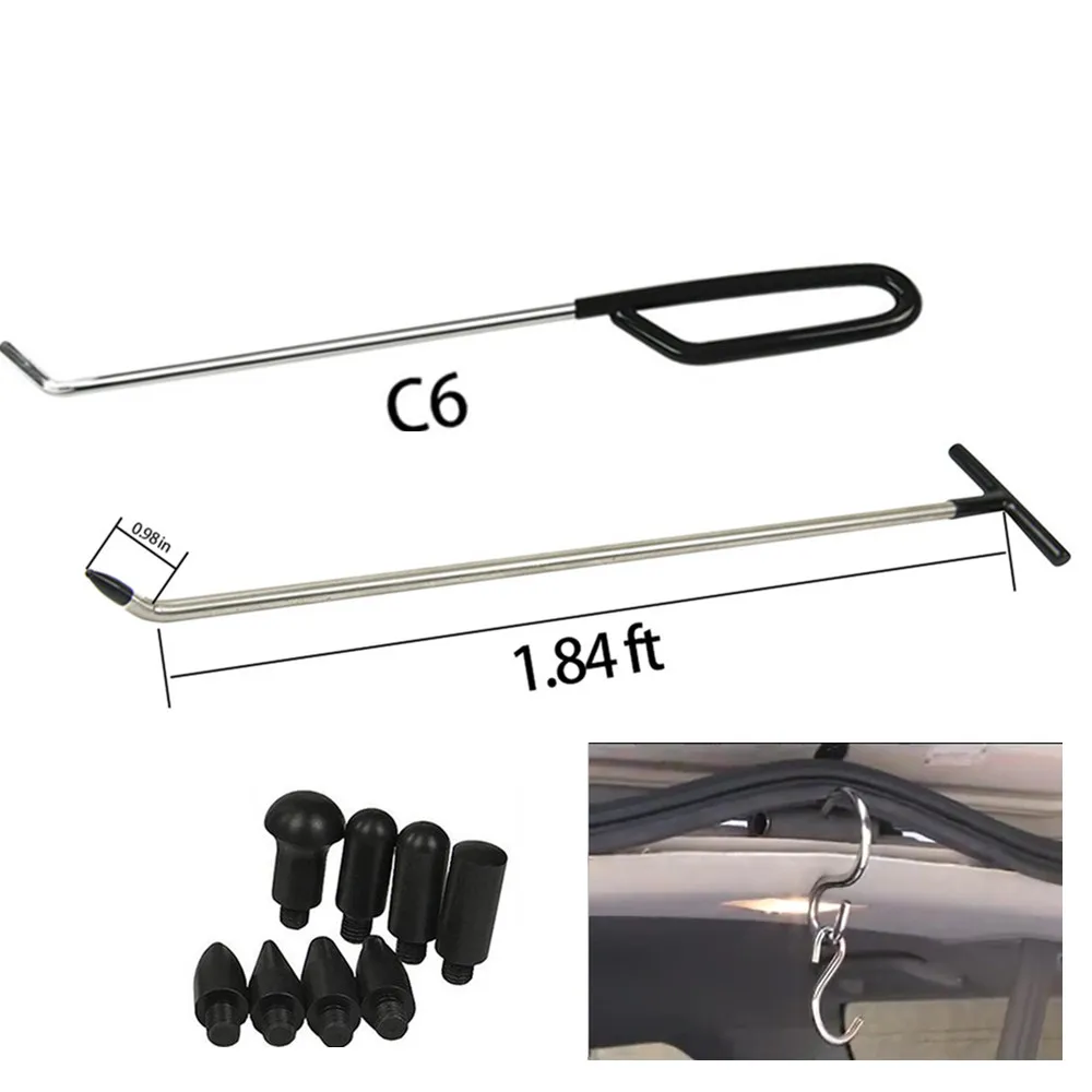 FURUIX 2pc Newly Design Rods Hook Tools Push Rod with 8 pcs tap down