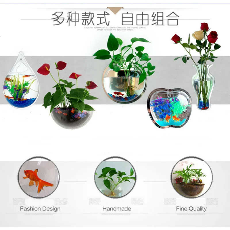 Wall-Mounted Acrylic Fish Bowl Aquarium for Aquatic Pets - Perfect for Aquaculture Supplies and Cup Products image 2
